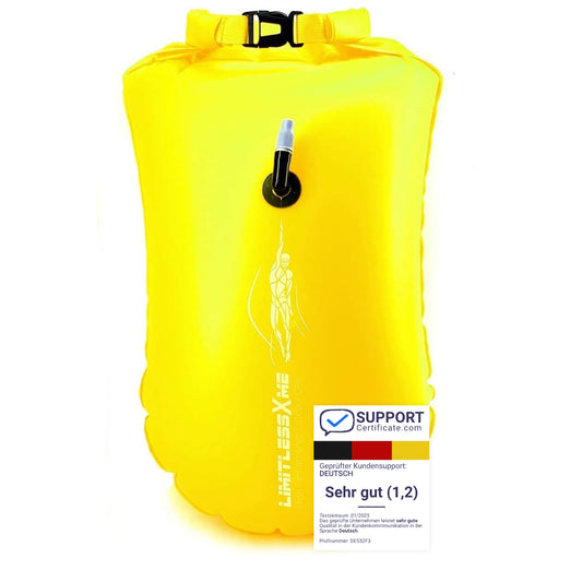 Schwimmboje mit Trockensack - 28l Gelb