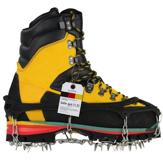 Schuh-Spikes für Schnee und Glatteis. Steigeisen Grödel mit Krallen aus Stahl.