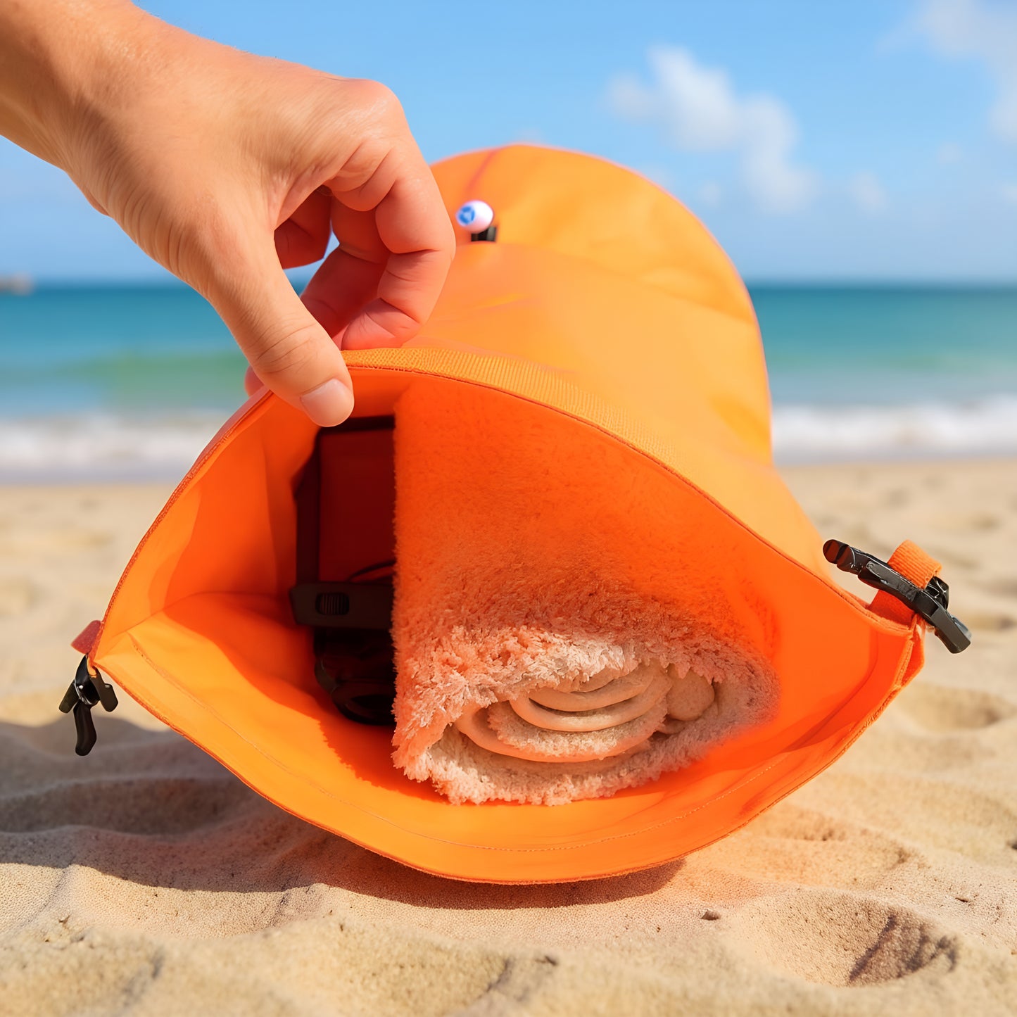 Schwimmboje mit Trockensack - 28l Orange